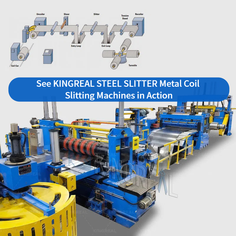 Xem hoạt động của máy rạch cuộn kim loại KINGREAL STEEL SLITTER